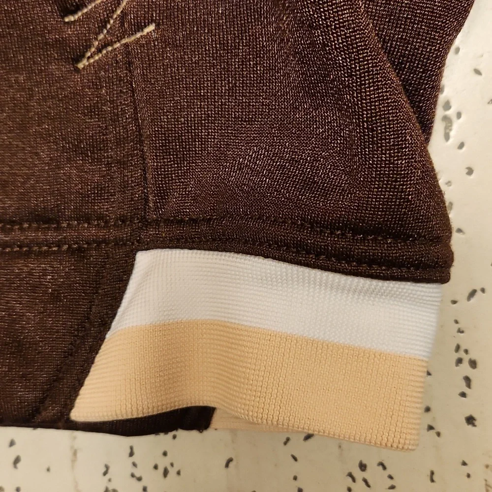 Air Jordan Embroidered Jumpman Logo Full Zip Sweater Vintage Y2K Brown And Gold - Picture 3 of 15